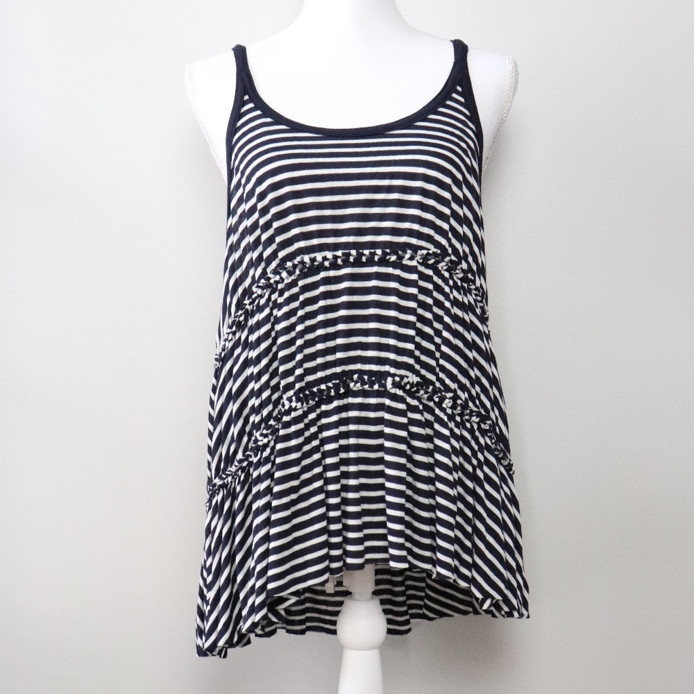 We The Free Blue/White Striped Tank Top | Size M